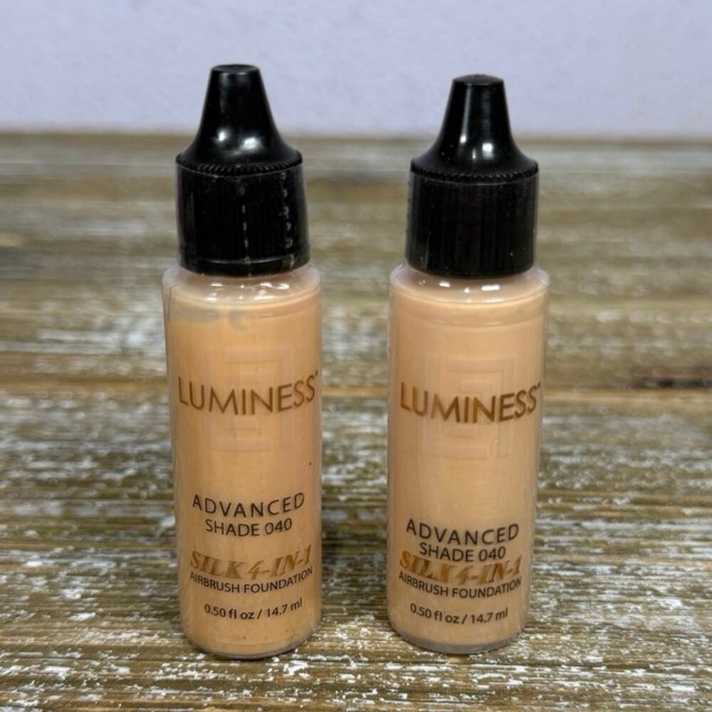 Luminess Silk 4-In-1 Airbrush Foundation Shade 040 Medium Glow Makeup Lot of 2
